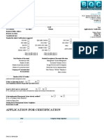 Application For Certification