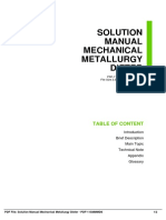 Solution Manual Mechanical Metallurgy Dieter: Table of Content