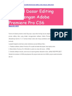 Tutorial Dasar Editing Video Dengan Adobe Premiere Pro CS6