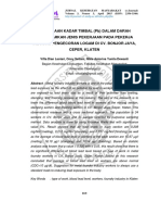 Perbedaan Kadar Timbal (PB) Dalam Darah Berdasarkan Jenis Pekerjaan Pada Pekerja Industri Pengecoran Logam Di Cv. Bonjor Jaya, Ceper, Klaten