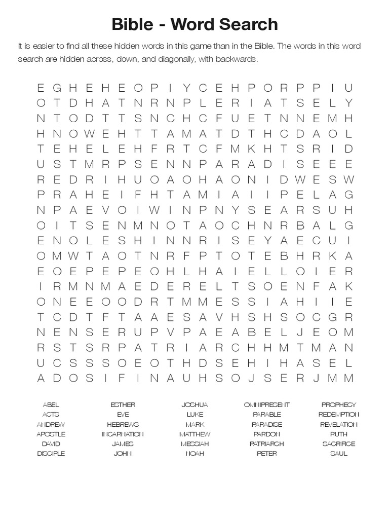 Hidden Messages: A Word Search Revealing Biblical Figures and Concepts ...