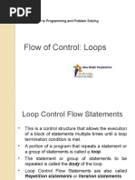 Flow of Control: Loops: Introduction To Programming and Problem Solving