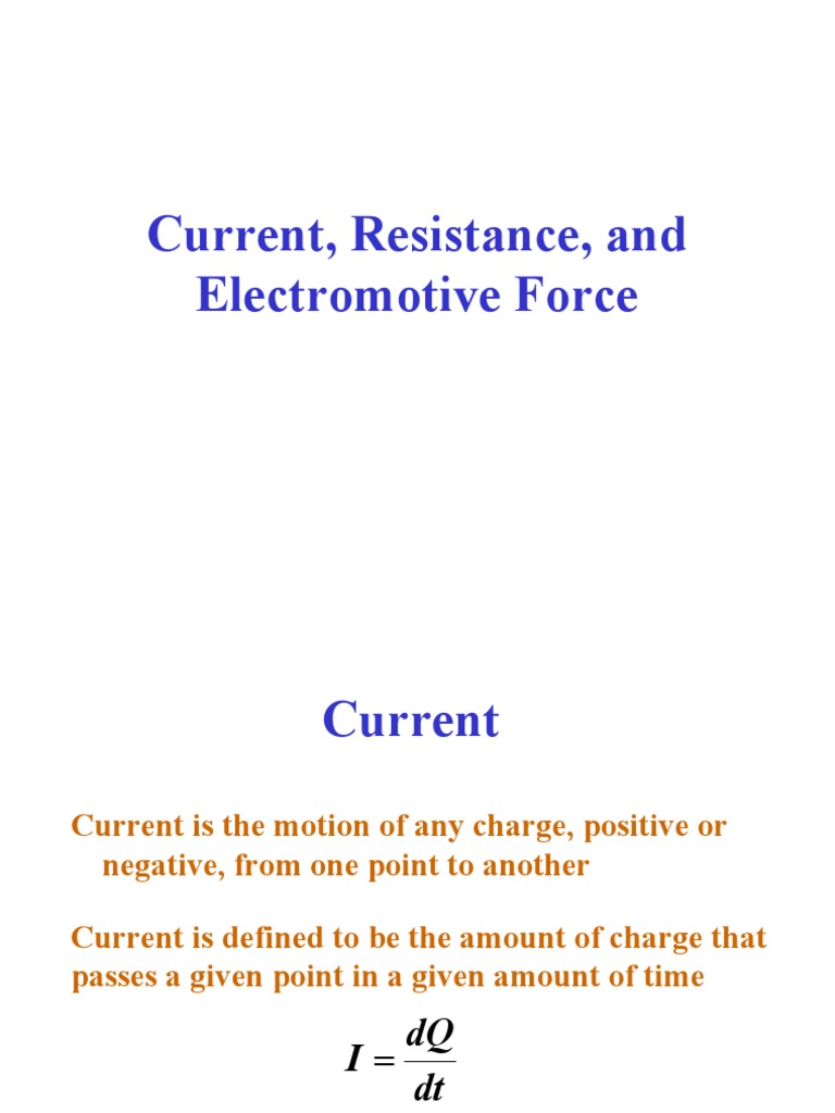 4 Appt Current, Resistance, EMF | PDF | Electrical Resistivity And ...