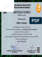 Sertifikat Kursus Data Mining Konsep Dan Implementasi BKTI-PII-L-0023106 Wilbert Chandra Signed