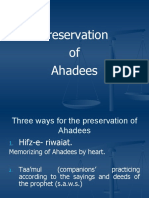 Lecture#10 Preservation of Hadees