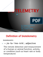Biotelemetry: Dr. Umme Saima Sunny BDS.,PGT (Oms) Msc. Student of Bme Kuet