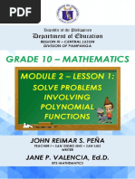 Math10 - Q2 - Module2 - Lesson1 - Solve Problems Involving Polynomial Functions