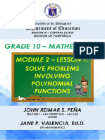 Math10 - Q2 - Module2 - Lesson1 - Solve Problems Involving Polynomial Functions
