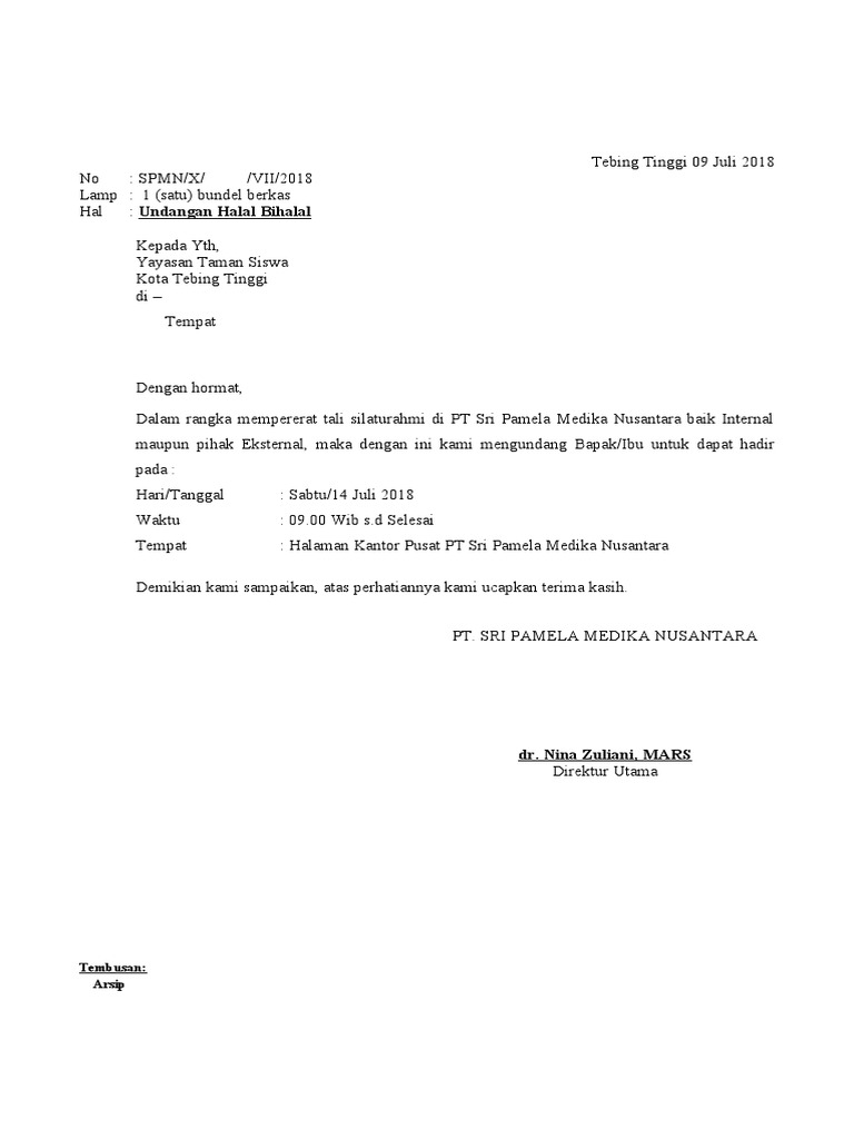 Contoh Undangan Eksternal | PDF