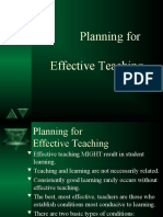 Planning For Effective Teaching