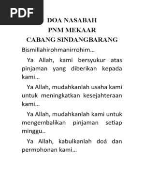 Doa Nasabah