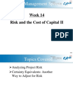 Week 14 Risk and The Cost of Capital II: Financial Management Spring 2012