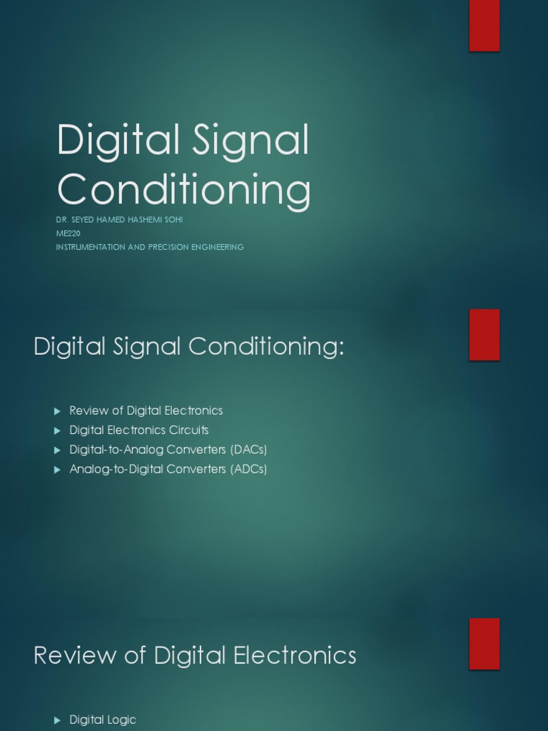 Digital Signal Conditioning - DAC - ADC | PDF | Analog To Digital ...