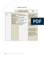 Syllabus of Unit Three: Topic/Theme Competencies Language Components Skills