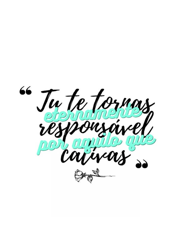 Tu Te Tornas Responsável Pelo Que Cativas | PDF