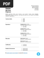 Big Data Engineer Resume Template Download 20201120