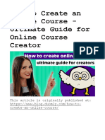 How To Create An Online Course