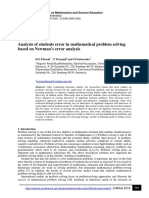 Analysis of Students Error in Mathematical Problem Solving Based On Newman's Error Analysis