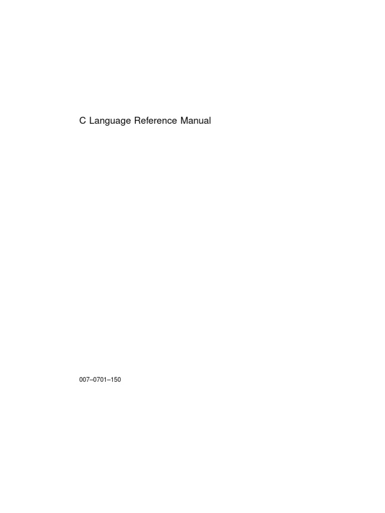 C Language Reference Manual | PDF | C (Programming Language) | Compiler