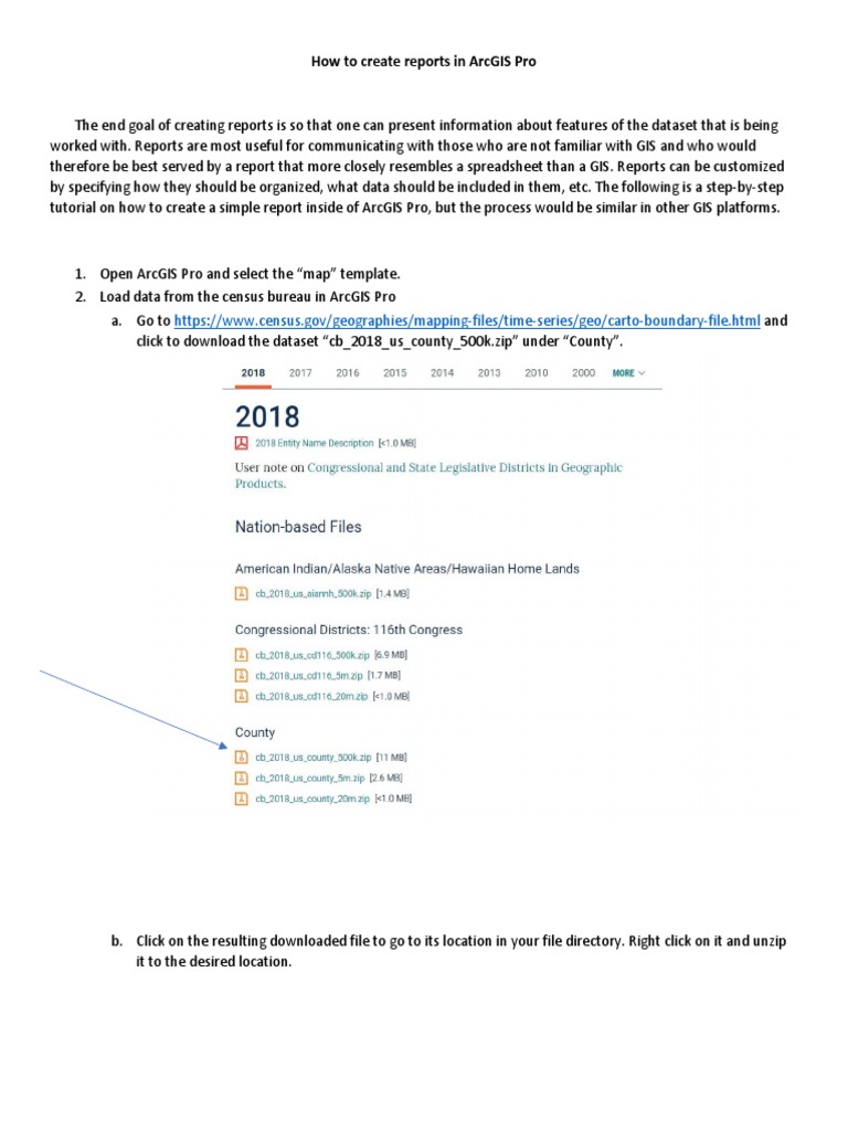 Create Reports in ArcGIS Pro Guide | PDF | Arc Gis | Zip (File Format)