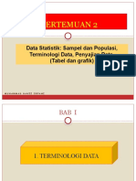 Sampel Dan Populasi, Terminologi Data, Penyajian Data (Tabel Dan Grafik)