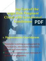 Nursing Care of The High Risk Pregnant Client With Gestational Condition