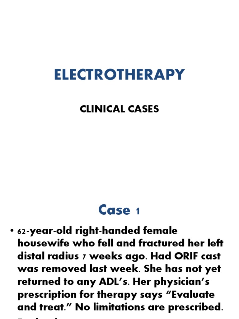 Electrotherapy Treatment Cases and Techniques | PDF | Pain | Edema