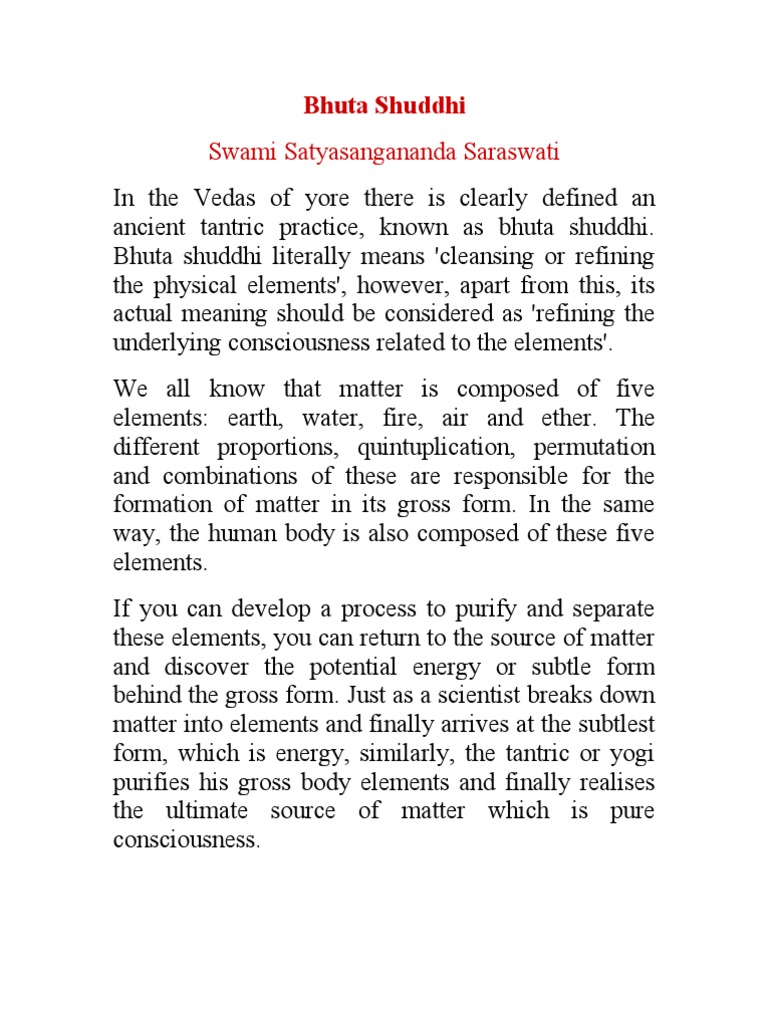 Bhuta shuddhi tantra pdf ke