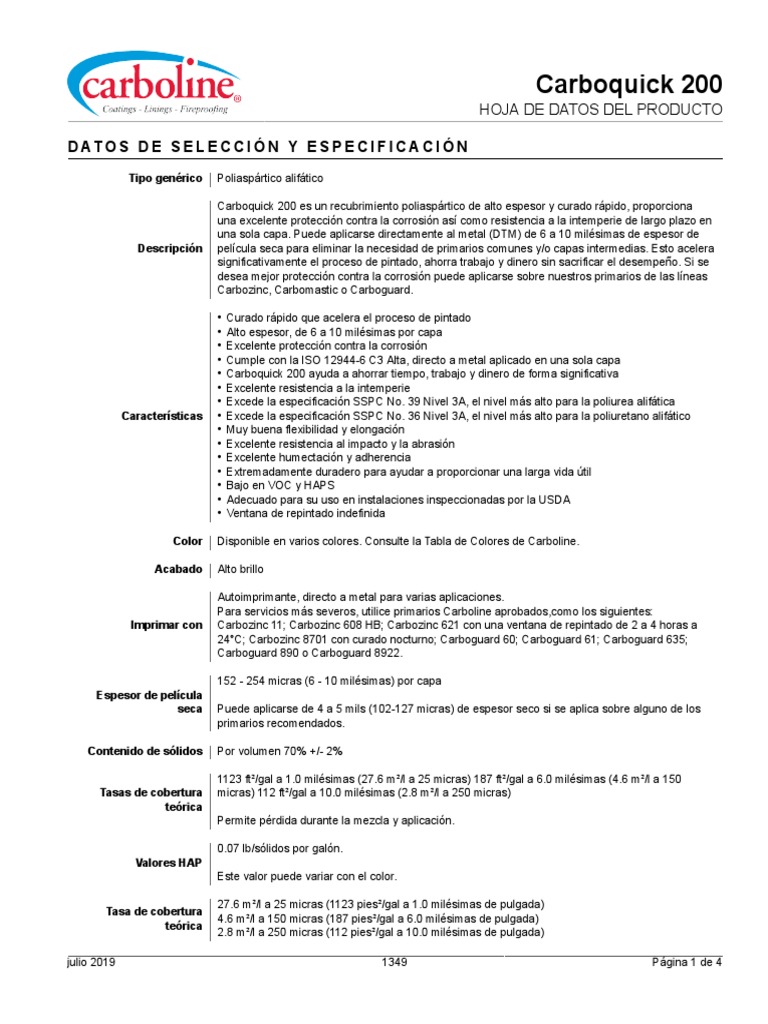 Carboquick 200 PDS PDF