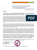 PETITION  Force Démocratique Haïtien Intégré-FDHI and the MILEVA (Military and Law Enforcement Veterans Association) 15 Mars 2021