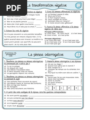 Exercices De Grammaire Cm1 S 1 Pdf La Nature