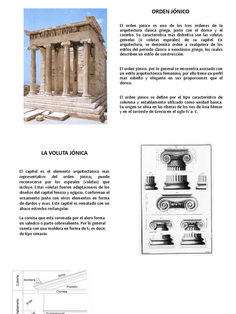 Orden Jonico | PDF | Elementos arquitectónicos | Diseño arquitectonico