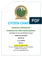 Citizen Charter: Municipal Corporation Sahibzada Ajit Singh Nagar (Mohali)