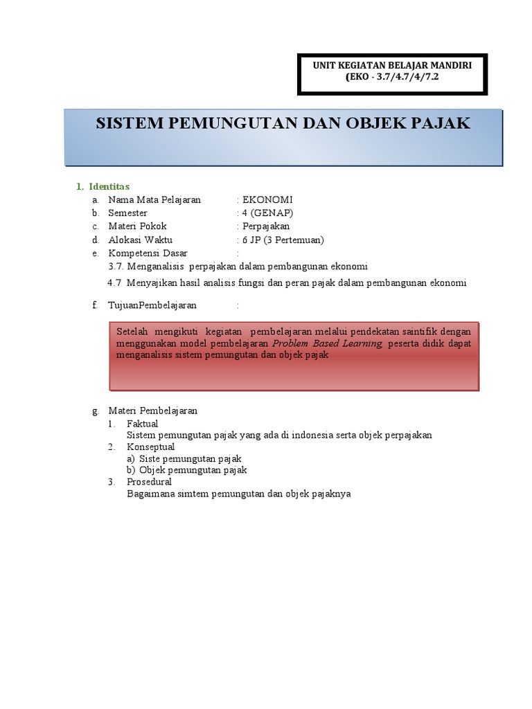 Sistem Pemungutan Pajak di Indonesia | PDF | Pengelolaan Keuangan & Uang