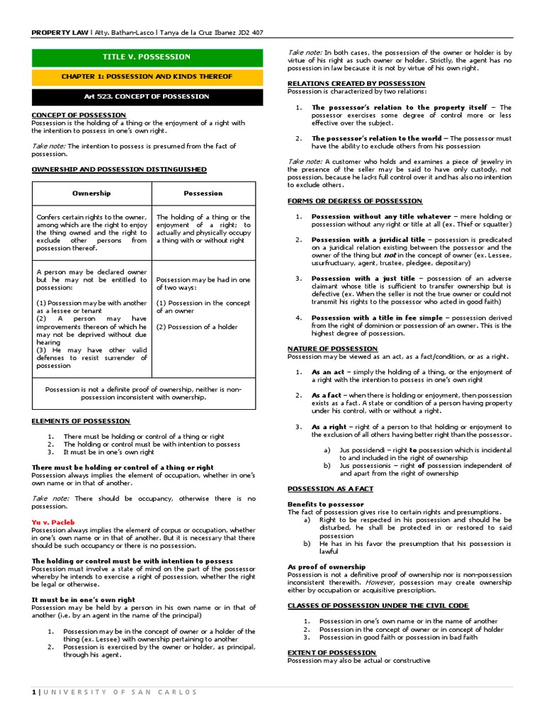 Property Prefinals (Incomplete) | PDF