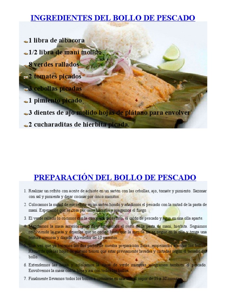 Ingredientes Del Bollo de Pescado | PDF