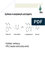 Synthesis of Acetylsalicylic Acid (Aspirin) :: - Synthesis / Working-Up - HPLC (Reaction Control /purity Control)