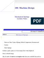 ME 3180: Machine Design: Mechanical Springs Lecture Notes