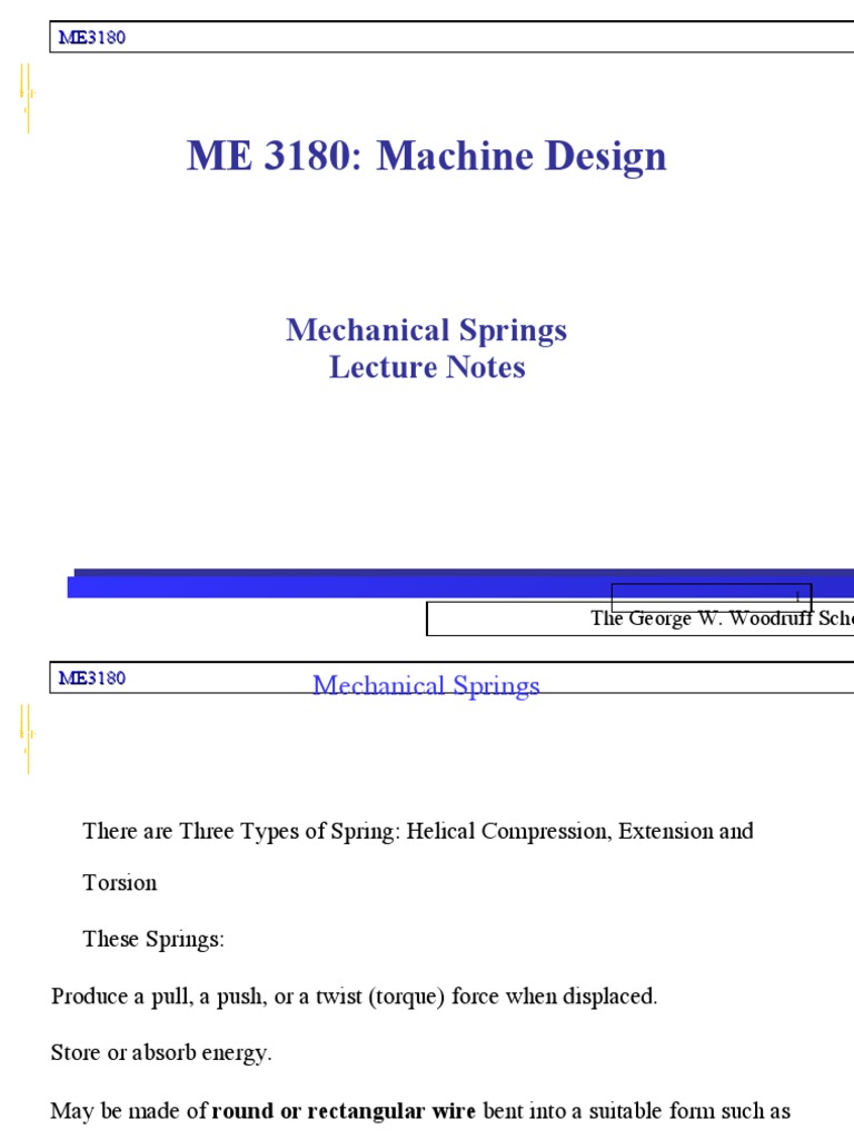 Machine Design: Mechanical Springs | PDF