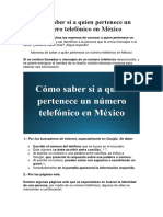 Cómo Saber Si A Quien Pertenece Un Número Telefónico en México