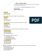 Monetary Policy (Multiple Choice Questions)