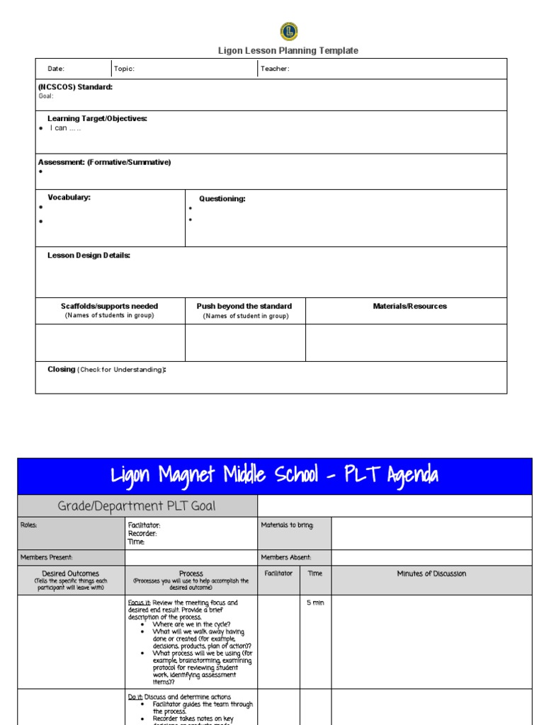 PLT Meeting Agenda Template | PDF | Facilitator | Teaching