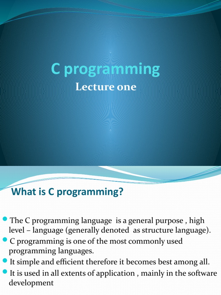C Programming 1 | PDF | Compiler | Computer Program