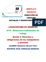 Licenciatura en Derecho: M10 - Relaciones Individuales de Trabajo