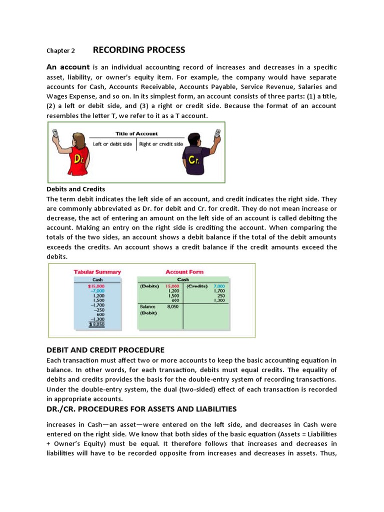 Steps in the Accounting Recording Process | PDF | Debits And Credits ...
