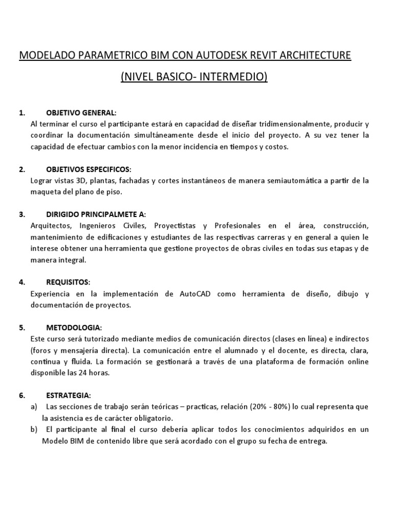 Curso BIM Revit: Básico-Intermedio | PDF | Autodesk Revit | Informática ...