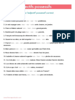 Adjectifs Possessifs Exercice 2 Et Corrigé