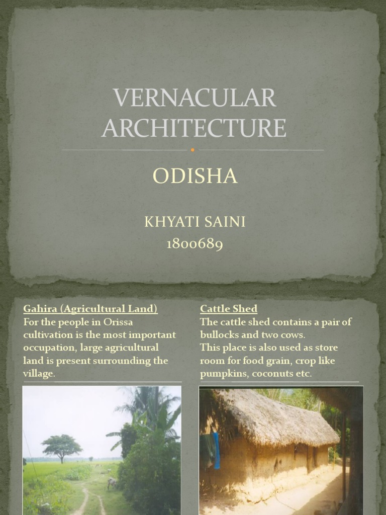 Vernacular Architecture Odisha PDF Roof Architectural Elements