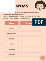 Synonyms Spelling Activity