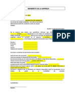 Aceptación de pasante en empresa de Administración Ambiental